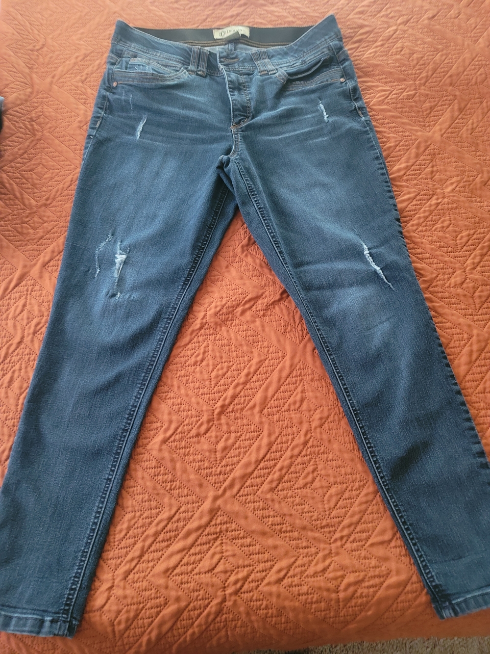 Democracy Dark Blue Distressed Skinny Jeans